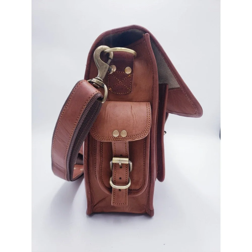 MaheTri Messenger Bag Brown Leather Satchel‎ Laptop Briefcase OS